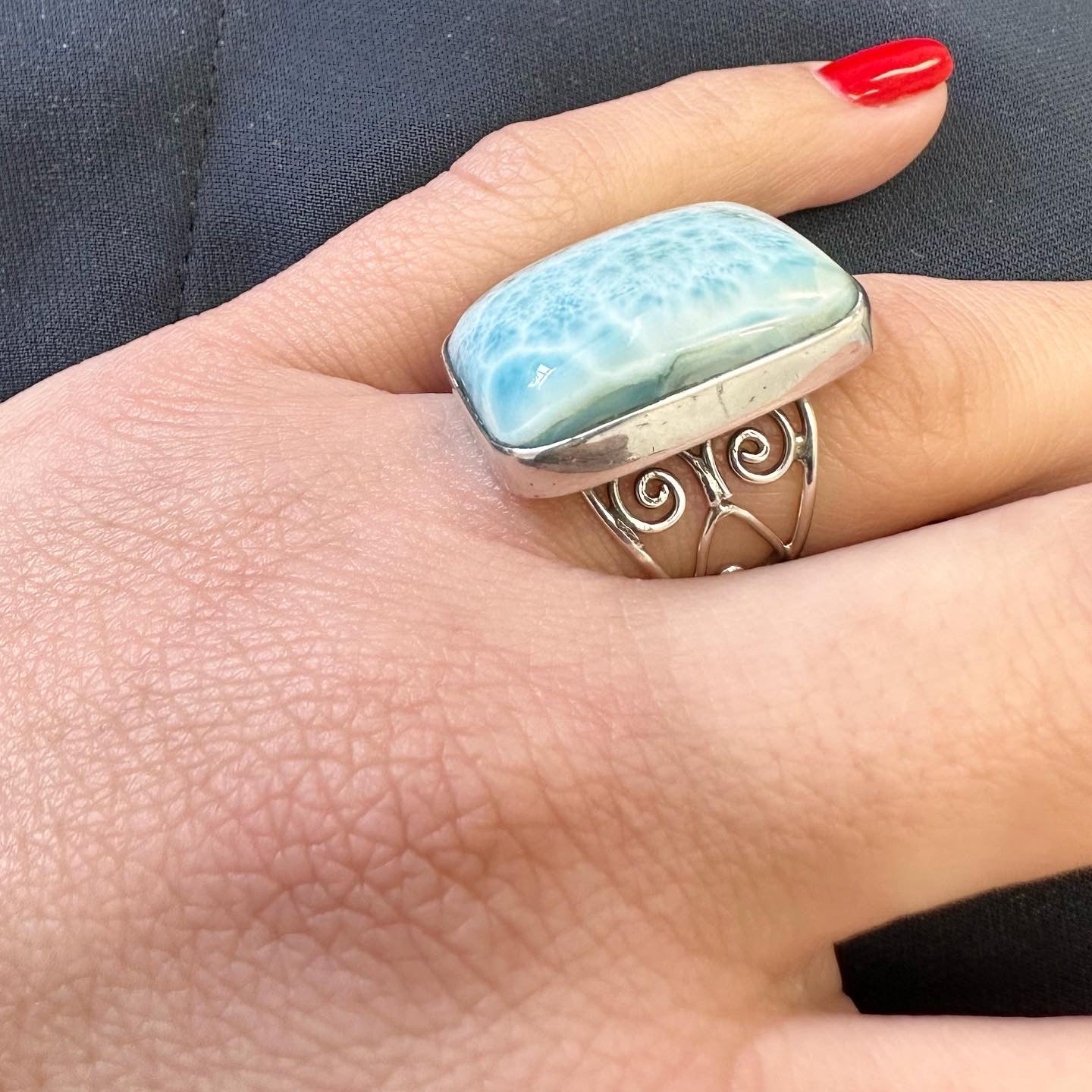 Larimar square Ring
