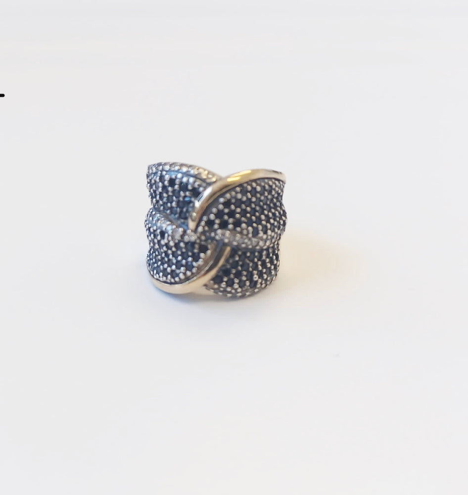 Black and white ring