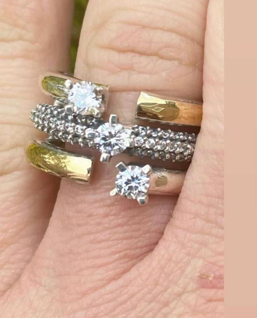 .925 silver with details in 10k gold