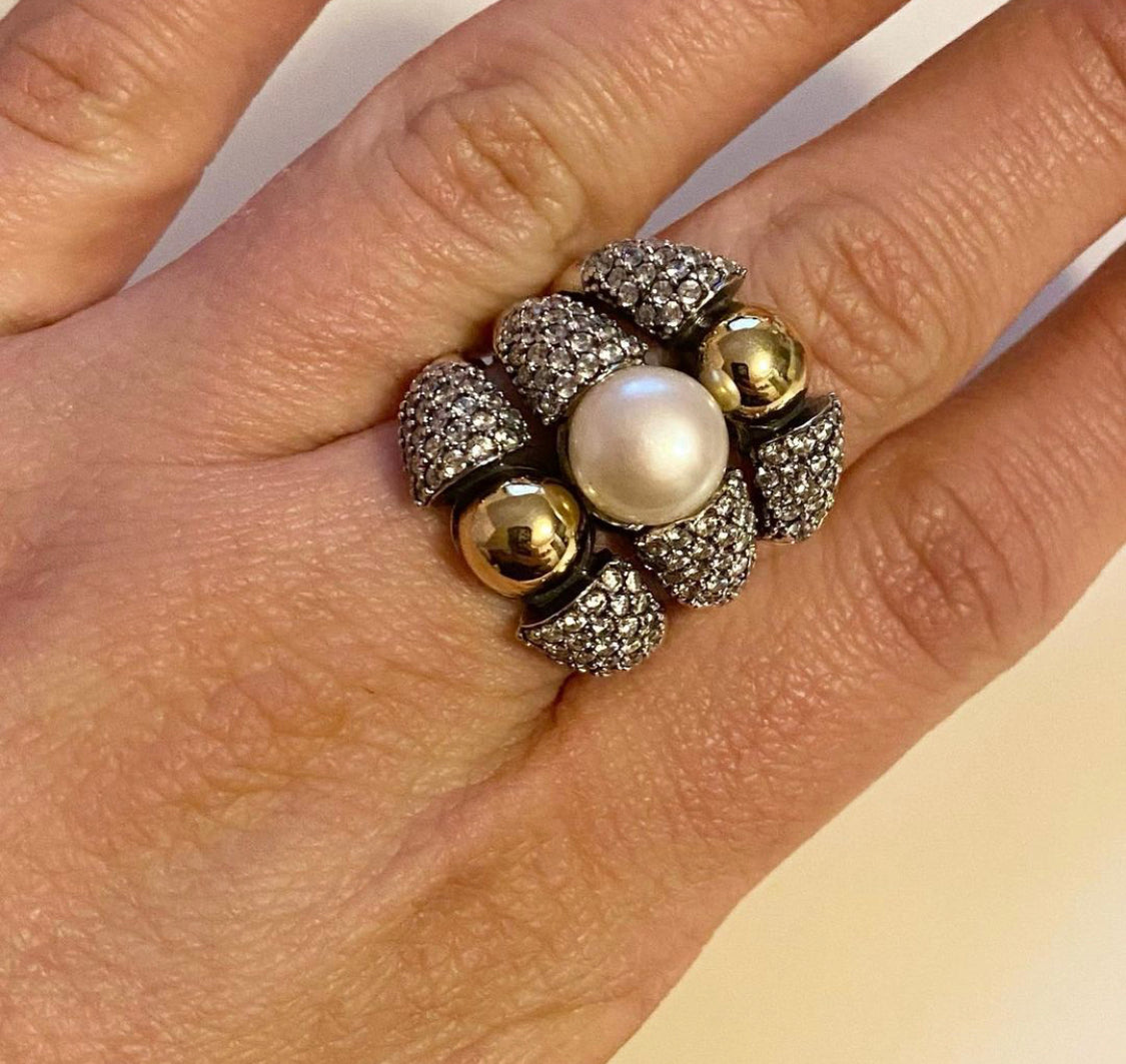 3 layers pearl Ring